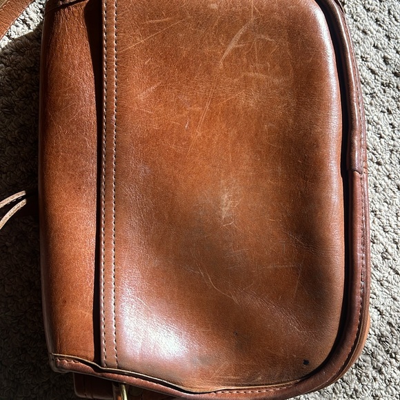 Brown Leather Crossbody Bag with Flap Closure - Picture 10 of 11